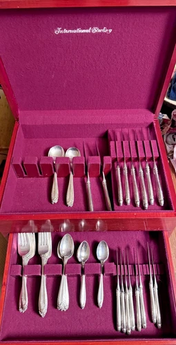 STERLING SILVER FLATWARE - INTERNATIONAL - PRELUDE - TOTAL 2190g, SOLID 1406g