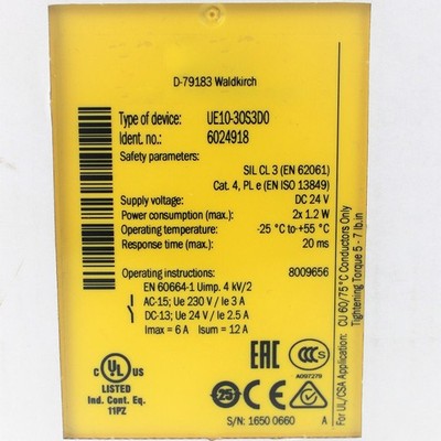 Safety Relay UE10-30S3D0 6024918 For SICK