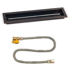 AFG Match Light Fire Pit Kit w/ Bronze Trough Pan, 30x6 Inch, NG (NG)