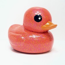 Rubber Duck Glittery Pink Jumbo Jeep Duck Large For Bath Huge Big Ducky Sparkly