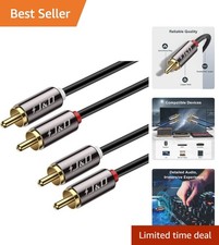 2 RCA M/M Stereo Audio Cable, Gold-Plated 2RCA Male to 2RCA Male Copper Shell...