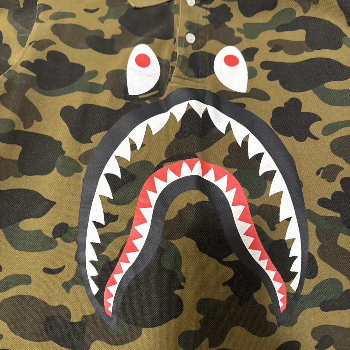 BAPE BIG SHARK POLO T-SHIRT 1ST CAMO Size xl | eBay