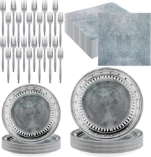 96 Pcs Medieval Pirate Halloween Party Supplies - Disposable Paper... 