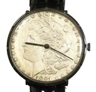 Morgan Silver Dollar Watch 1881 Windup Works #25212