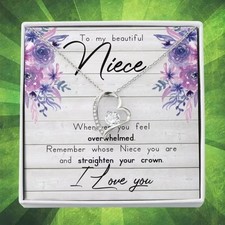 To My Niece / Forever Love Necklace with Message Card