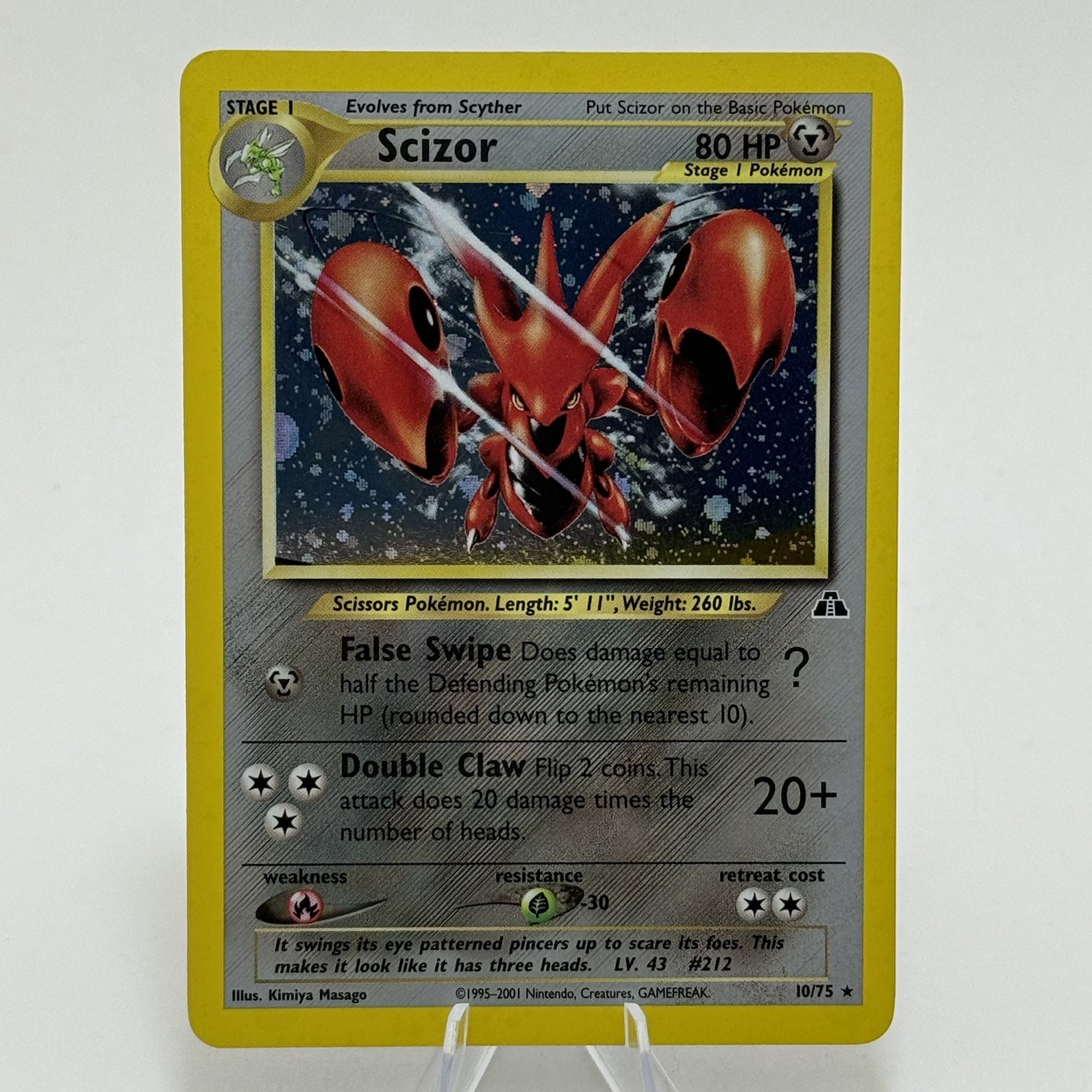 Scizor 10/75 Holo Rare - Neo Discovery Unlimited - Pokemon TCG