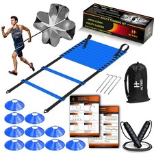 Agility Ladder Speed Training Equipment Set-1 Agility Ladder,1 Running Parach...