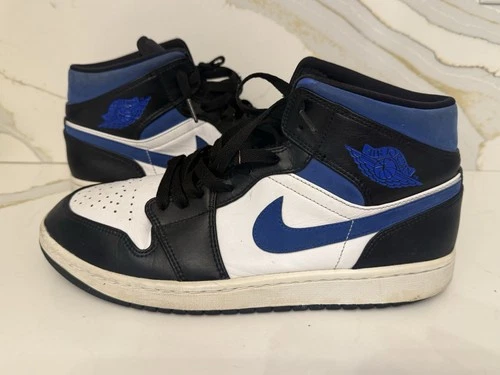 Nike Air Jordan 1 Mid Racer Blue 2021 Size 10 554724-140 Sneakers Leather