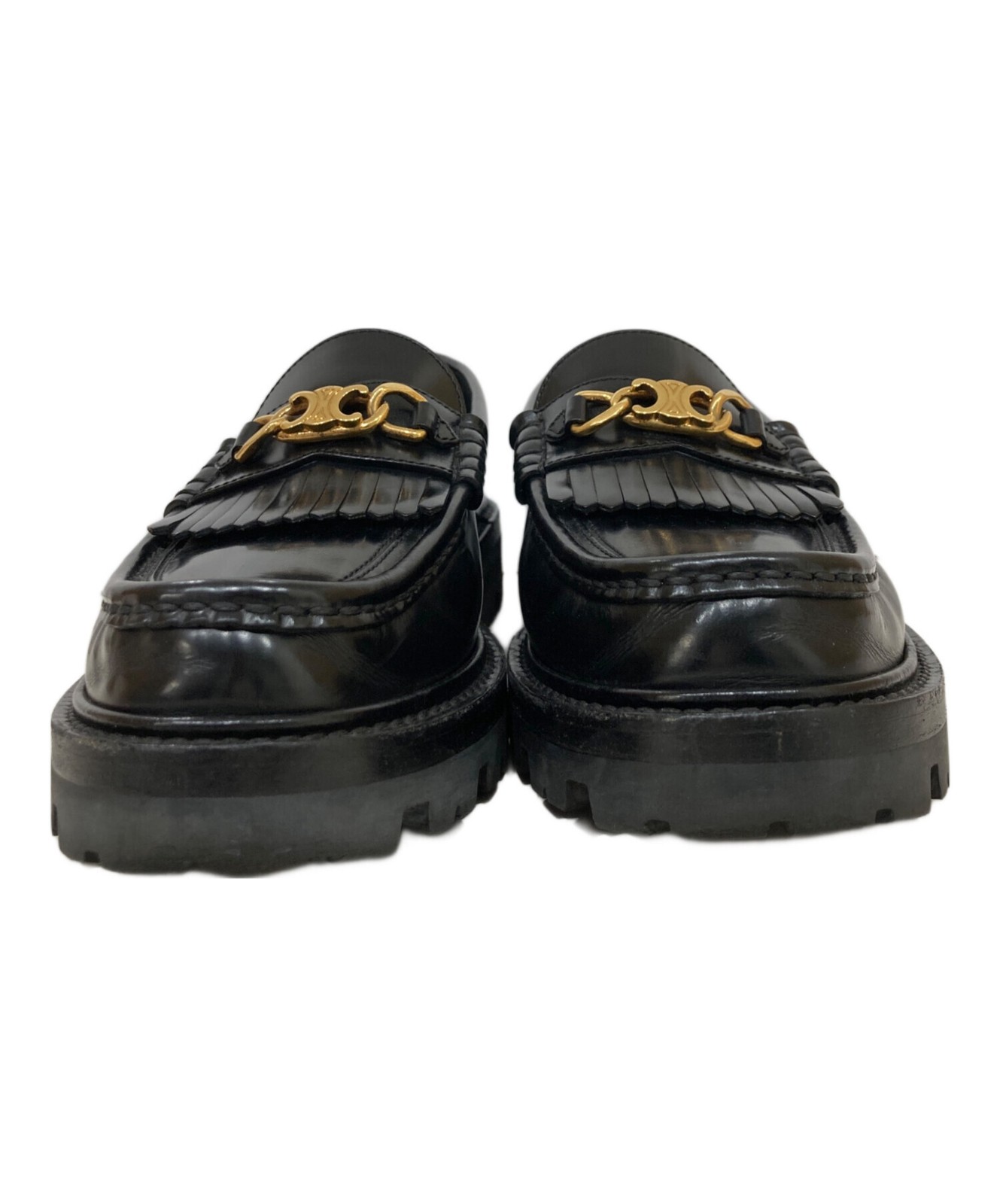 CELINE Flat Shoes Women's Size 37 Black Leather image 4