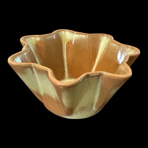 Frankoma Plainsman Prairie Green Planter Fluted Bowl F33 EUC