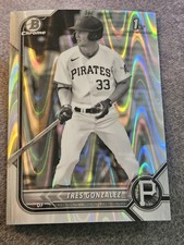 2022 Bowman Draft Chrome Tres Gonzalez Rookie Black & White RayWave Refractor 
