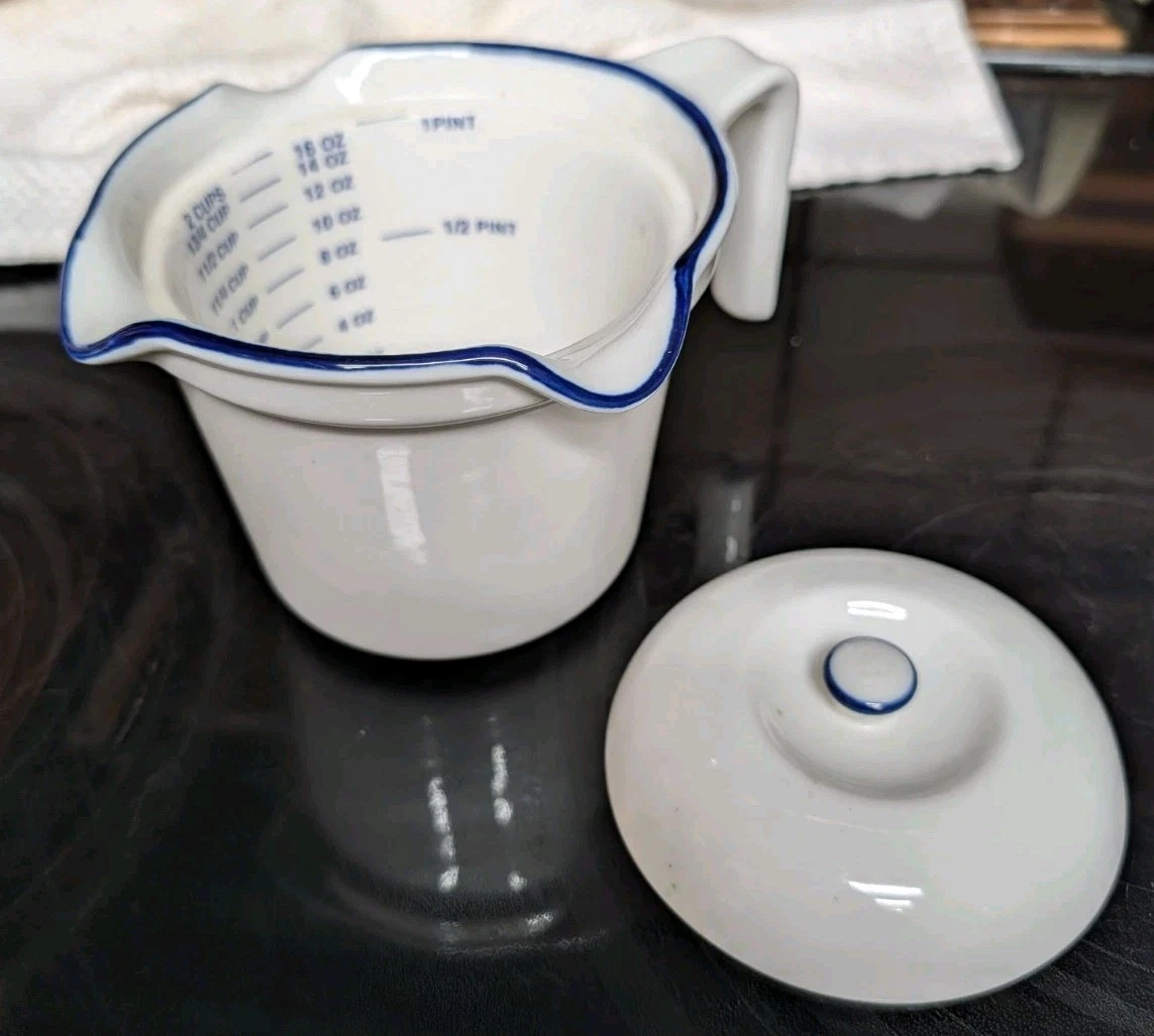 Vintage Renaissance Group International Ceramic Measuring 4 Cup Pot with Lid-rb2