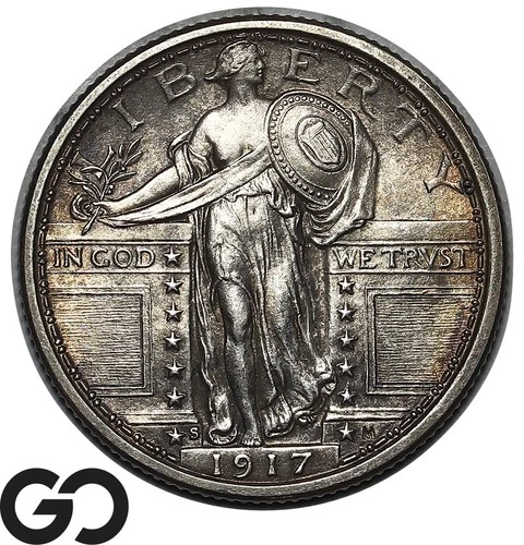 1917-S Standing Liberty Quarter, RARE This Nice, Full Head Gem BU++ Better Date