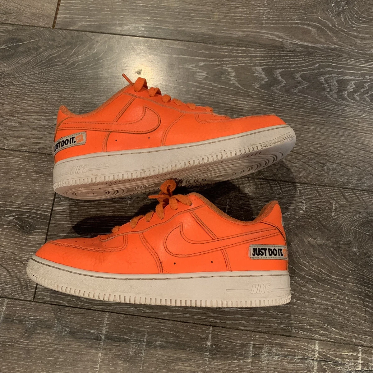 Nike Air Force 1 Low &#039;Just Do It Orange Kids Size 3Y | eBay