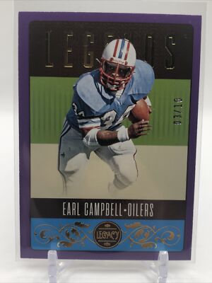 EARL CAMPBELL 2023 Panini Legacy Purple Parallel #’d /10 Houston Oilers Legends