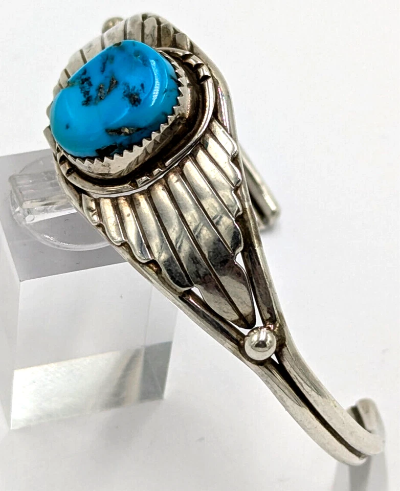 Silber Manschettenarmband NAVAJO Whirling Logs Türkis - Bild 2 von 4