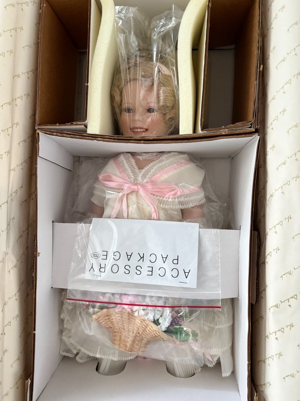 Danbury Mint Shirley Temple "Flower Girl" Porcelain Doll  (New with Box)