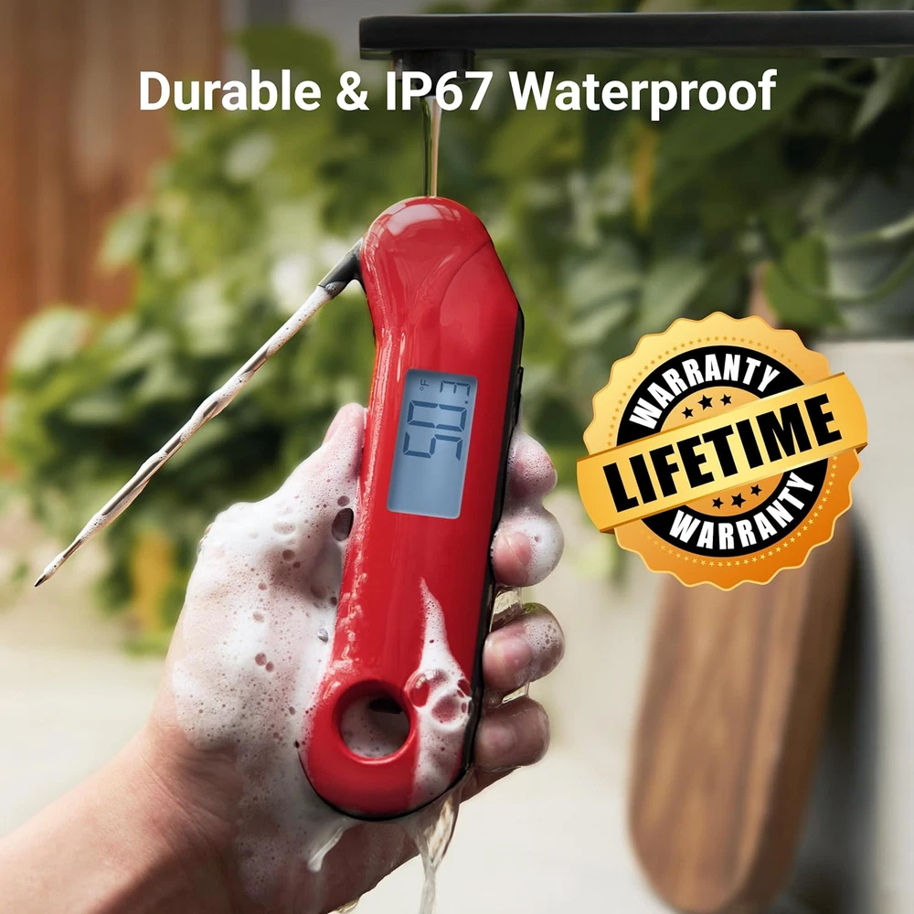 Professionai Meat Thermometer Digital, 3X Faster 0.5 Sec Instant Read, NIST Cert