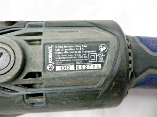 Kobalt K4RS-06A 4-Amp Keyless Variable Speed Corded Reciprocating Saw Tool - Picture 2 of 7