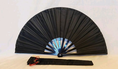 Large Folding Hand Fan for Men Women Folding Hand Fans Black - Picture 2 of 11