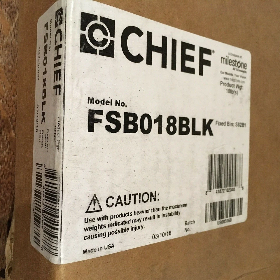 Chief FSB018BLK Small Flat Panel Single Display Table Stand Black 10-18" - Image 2 of 4