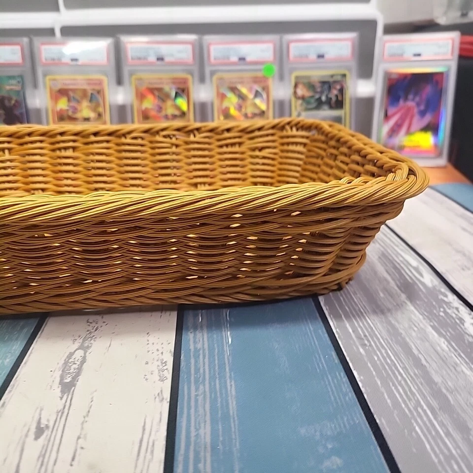 Wicker Serving Tray Basket Rectangular 12" x 8" x 3" in Tan/Brown NEW! (Plastic) - Image 4 of 4