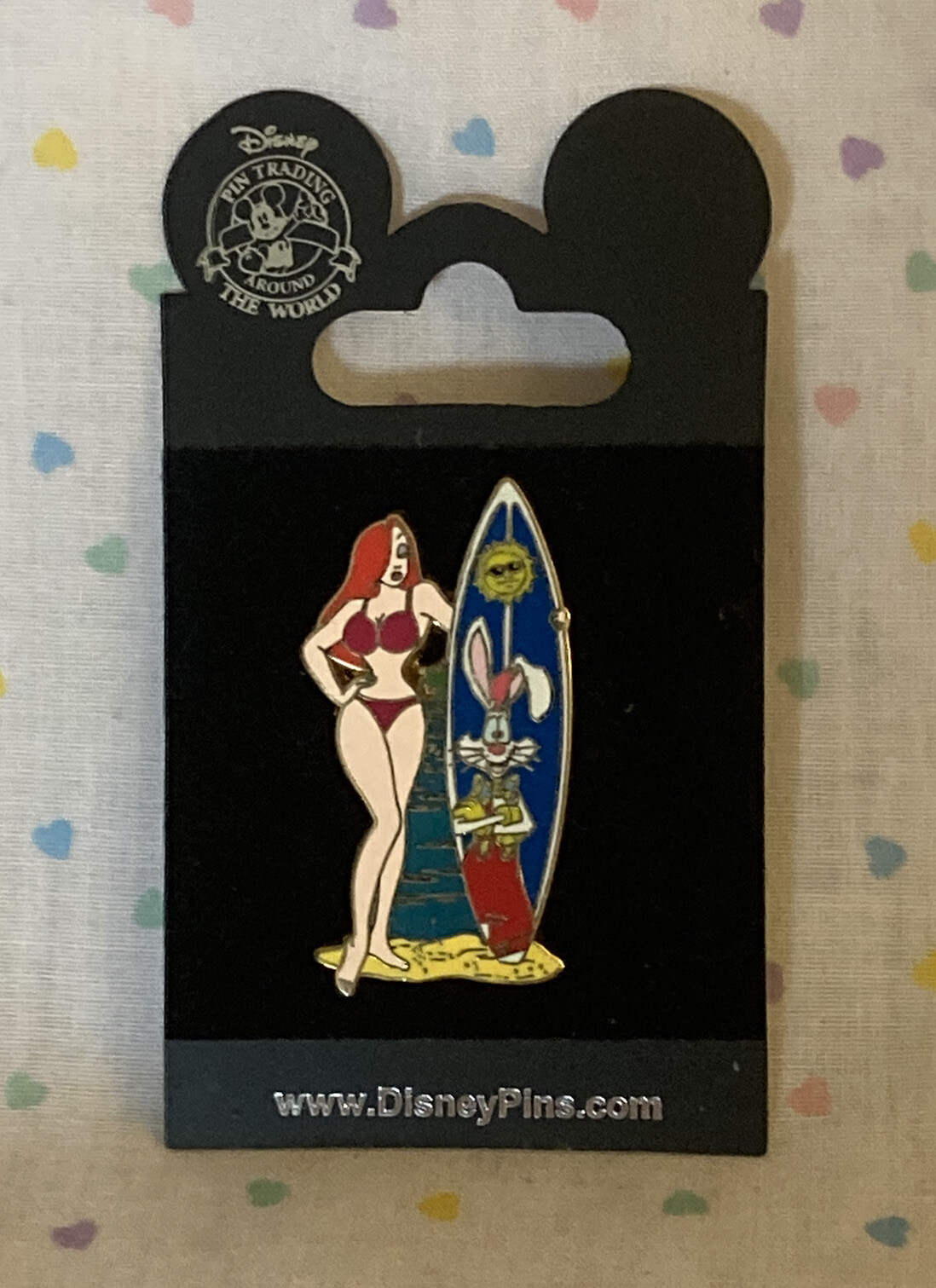 Disney Pin Trading 2007 Jessica Rabbit & Roger Surfboard Bathing Suit WDW
