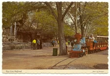 St. Louis MO Forest Park Zoo Line Railroad Train Vintage Postcard Missouri