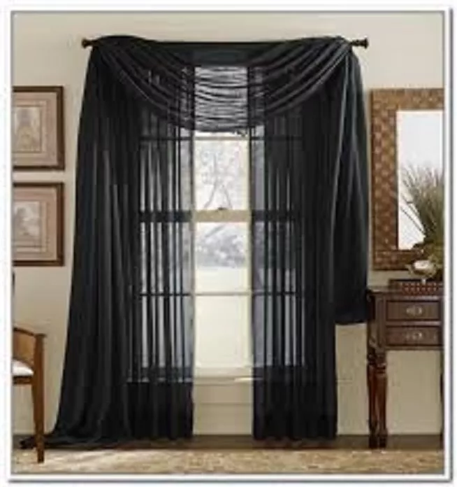 SHEER SCARF SEMISHEER Window Curtains Drape Valances 63