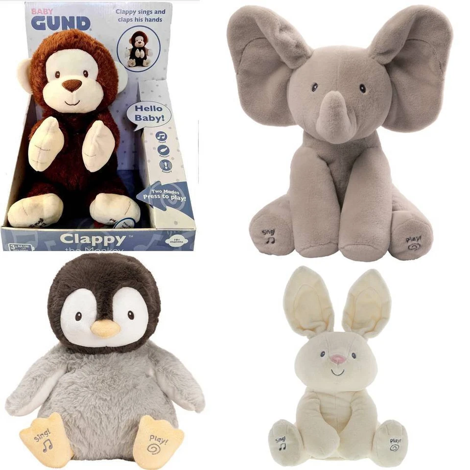 Gund Spinmaster Kuscheltier Affe Clappy, Elefant Flappy, Kissy Pinguin *NEU*