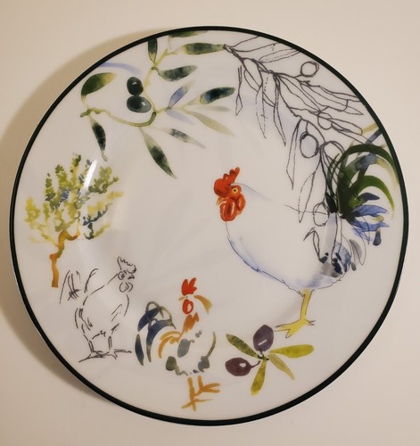 Tabletops Gallery 8" Provence Rooster Salad Dinner Plates Set of Two - Picture 8 of 8