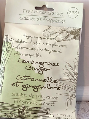 Lemongrass Ginger Fragance Sachet Bath 2 Pack -Each Packet Net Wt 30g