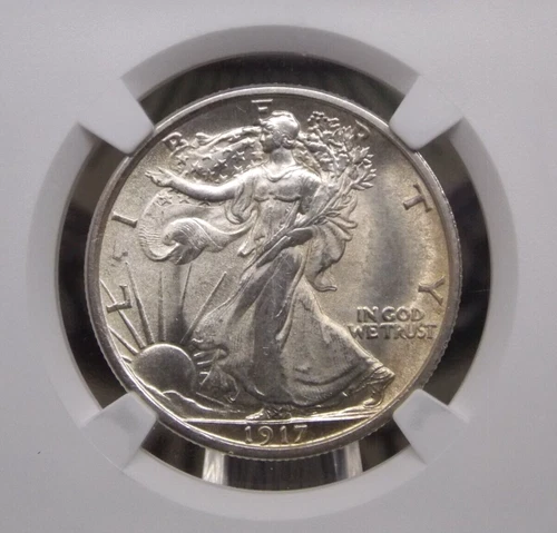 1917 "P" Walking Liberty SILVER Half Dollar 50c NGC MS62 CAC #010 Unc ECC&C, Inc
