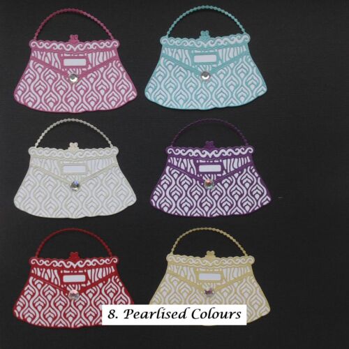 Large Lace Handbag Die Cuts with Gems - Assorted sets of 6 in various colours - Picture 10 of 19