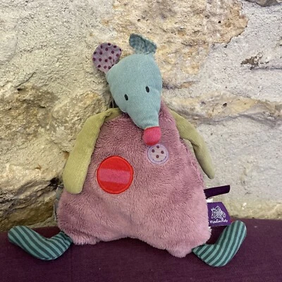 doudou peluche musical souris vert violet Les Jolis Pas Beaux MOULIN ROTY HS - Photo 1/2