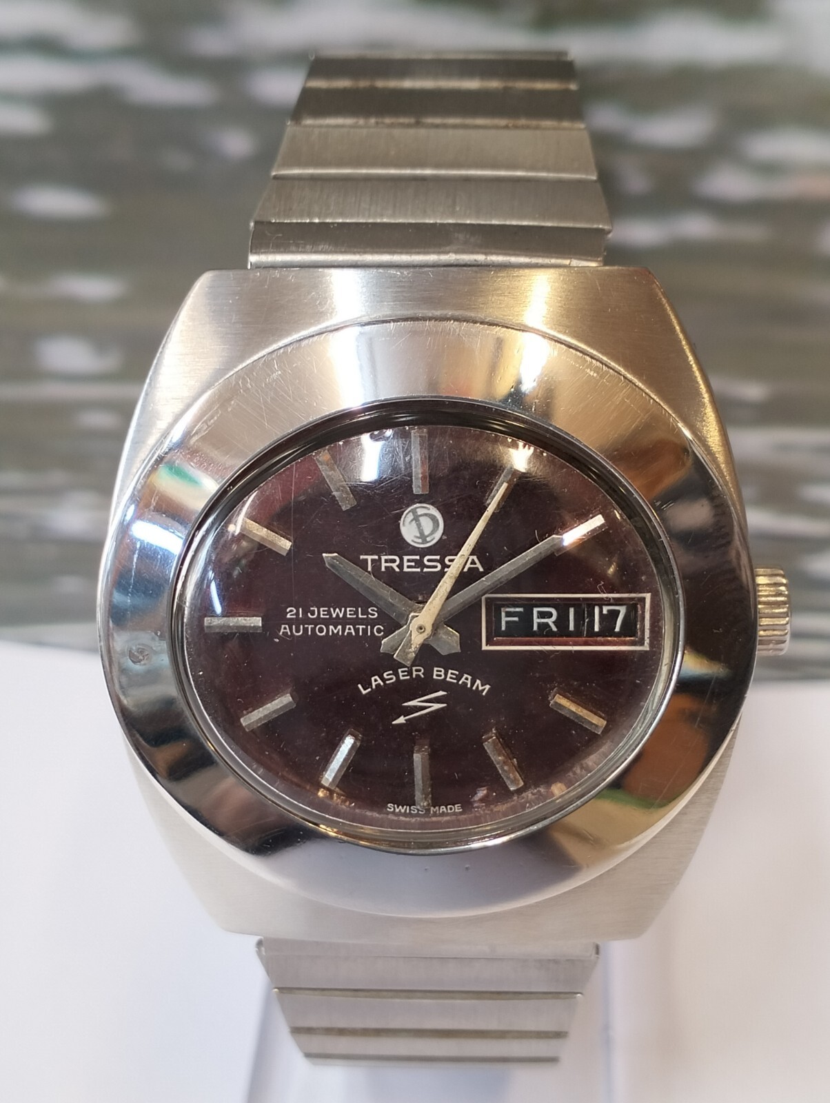 Stainless Steel Tressa Orologi Wrist Watch Swiss Made 17 Jewels