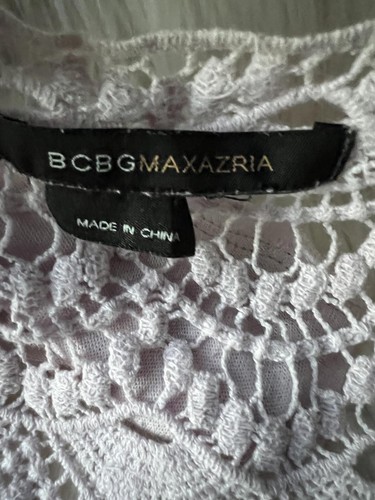 BCBG Maxazria size Small Elegant Lace-Trim Cardigan in Soft Pink - Picture 7 of 9