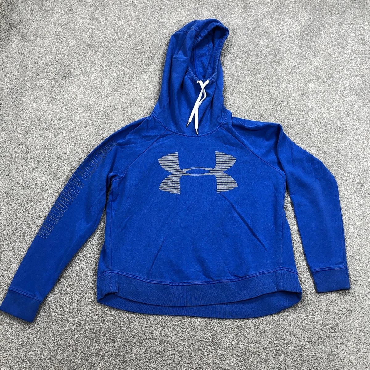 Under Armour Hoodie Women Large Blue Gray Sweatshirt Sweater Funnel Neck  Ladies