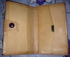 Hand Tooled Painted Leather Wallet Organizer Womens Vtg style Handmade Tan Queen — photo 3