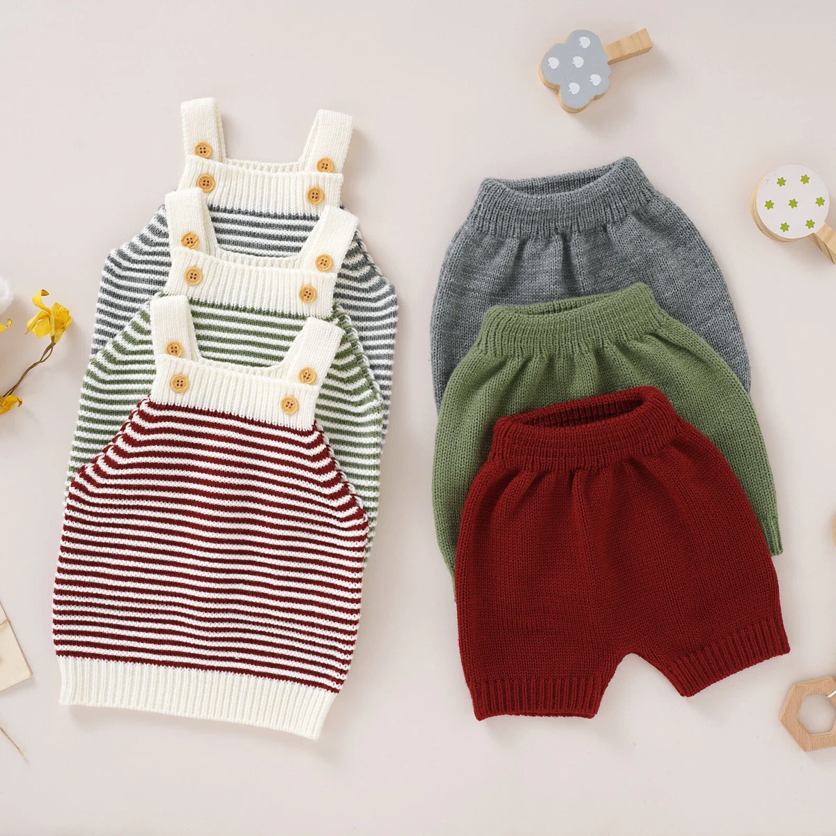 Newborn Infant Baby Boys Girls Summer Clothes Knit Sweater Outfits