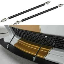 2x Adjustable 8-13 Black Front Bumper Lip Splitter Rod Strut Tie Bar Support