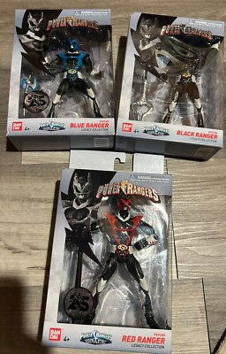 Power Rangers Legacy Collection In Space Psycho Rangers Red Blue Black Set Of 3!