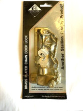 Chain Door lock Brass Plated Stallion New Old Stock