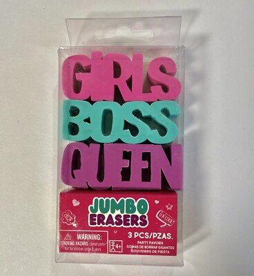 Jumbo Erasers Girl/Boss/Queen School Supplies