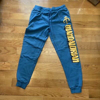 Star Wars Men's Sz M Mandalorian Action Stack Redux Graphic Jogger Pants Teal
