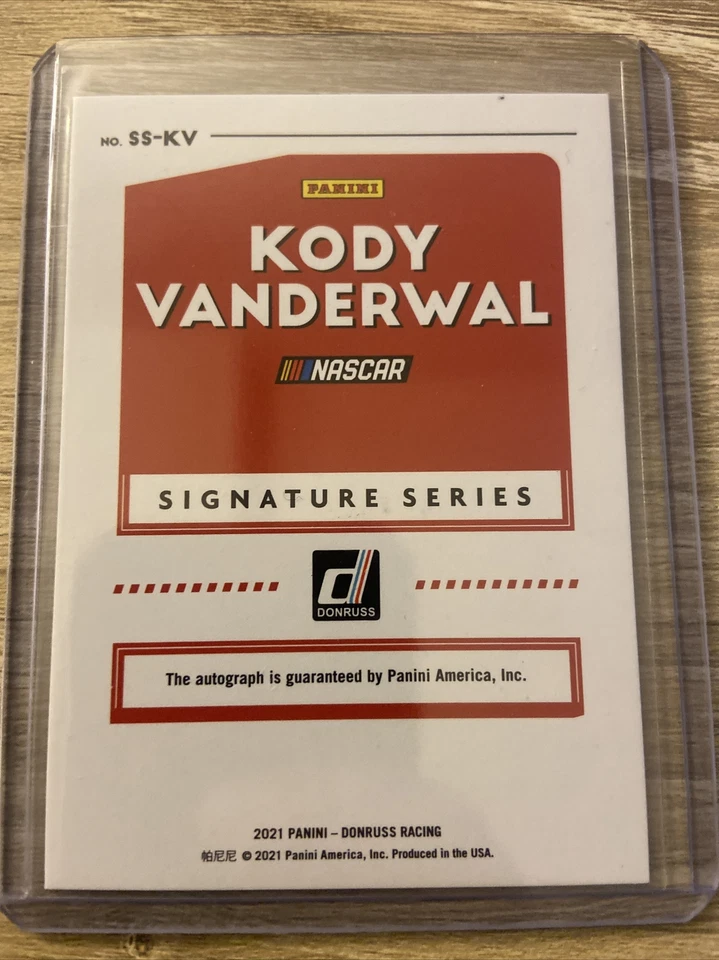 KODY VANDERWAL 2021 Panini Donruss Racing AUTO 17/99 AUTOGRAPH Signature Series - Image 2 of 2