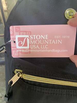 STONE MOUNTAIN Mini Dome Black Microfiber Nylon BACKPACK Bag Gold accents Stone mountain mini backpack - Gem main image 4