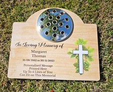 Personalised Cross Metal Grave Stone Marker Memorial Headstone (UV PRINTED)