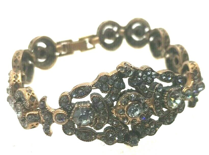 Pulsera vintage rara y única de metal y piedras de Swarovski Foto 2 de 4