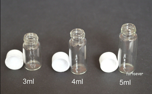 20pcs 4ml Empty New Vials Clear Glass Bottles with Plastic Lid Small Bottle - Picture 2 of 2